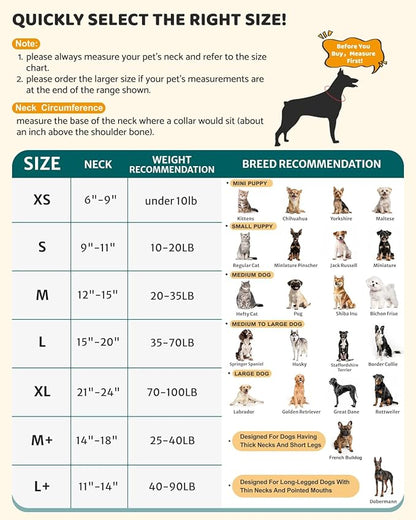 MIDOG Inflatable Dog Cone Collar – Soft Dog Cone Alternative After Surgery, Comfortable Recovery Neck Donut ECollar for Small Medium & Large Dogs and Cats to Stop Licking & Vision-Friendly (Grey,M+)
