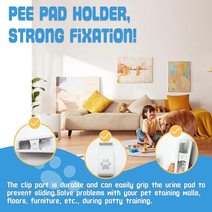 Dog Pee Pad Holder-Securely Holds Training Pads Indoor Potty Training-Ideal for Leg-Lifting Puppies-White(4 Pack)