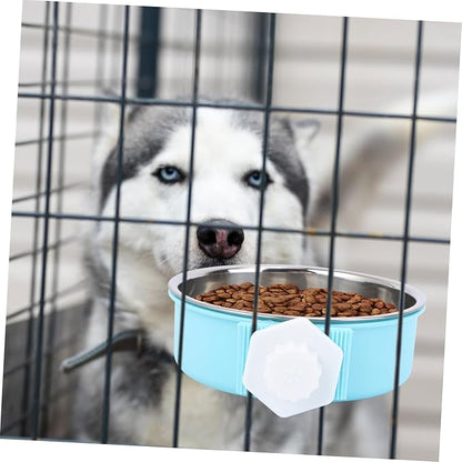 Blue Stainless Steel Dog Bowl Portable Pet Water Dispenser Feeder Durable Non Slip Dog and Cats for Indoor and Outdoor Use Pet Feeder Supplies