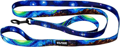 Wolfgang Heavy Duty Dog Leash, Pull-Tested for Walking & Training, StarryWolf Print, Dual Handle Large