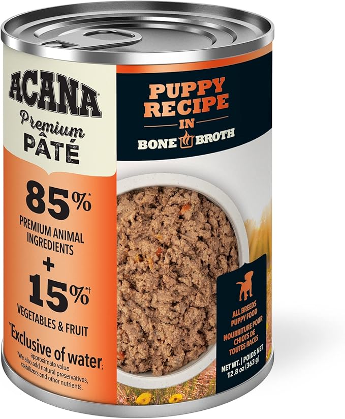 ACANA Premium Pate in Bone Broth Grain-free Wet Dog Food Puppy Recipe 12.8oz Cans (12 Count)