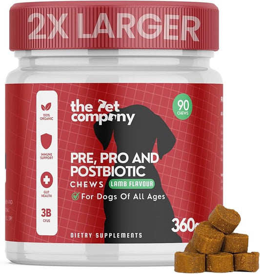 TPC Probiotics for Dogs, 90 Soft Chews – Dog Probiotics with Digestive Enzymes & Prebiotics – Supports Gut Health, Diarrhea & Bowel Support, Seasonal Allergies – Pet Supplement