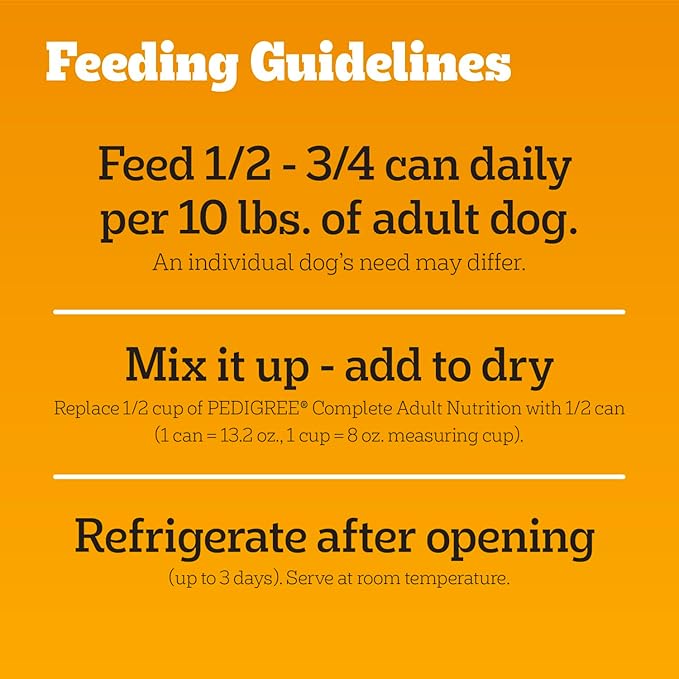 Pedigree Wet Dog Food, Choice Cuts Adult Canned Dog Food, Steak & Vegetable Flavor, 13.2 oz. Cans, 12 Count