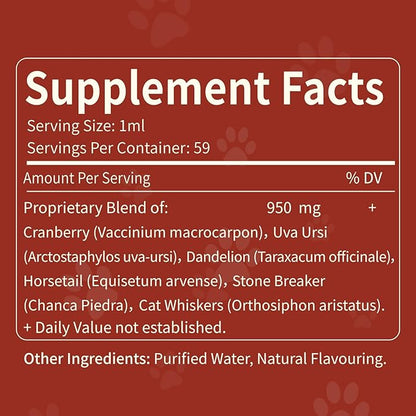 100% Pure Urinary Tract for Dog Drops, Herbal Blend Support Healthy Urinary Function, Kidney Stones Support & Bladder Support. 2oz