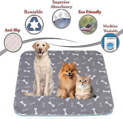 Puppy Pads with pheromones, 2026 Upgraded Washable Puppy Pads for Dogs & Cats, Pee Pad - Leak & Odor Waterproof, Non-Slip Base, Easy to Clean & Reusable (Grey, XS: 11.8" × 11.8")