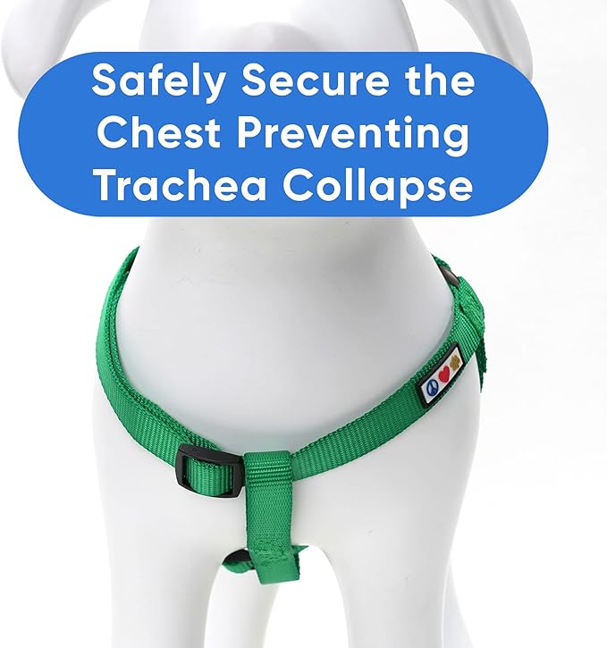 Pawtitas Solid Step-in Dog Harness – Adjustable No-Pull Vest for Puppies to Seniors, Safe & Comfortable XS Lush Green