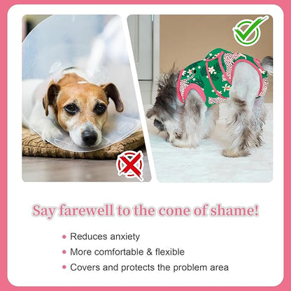 Recovery Suit for Dogs After Surgery,Female Male Dog Onesie for Spay Neuter,Substitute E-Collar & Cone,Anti-Licking Breathable Onesie for Small Medium Large Dogs
