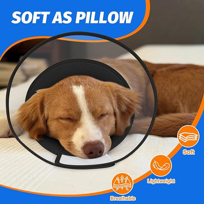Dog Cone Collar with Soft Padding to Stop Licking, Elizabeth Recovery Collar After Surgery for Large Medium Small Dogs, Comfortable Pet Head Cone Alternative for Neutering Spay Injury(S)