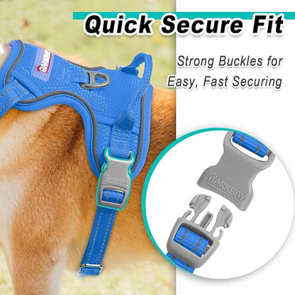 BARKBAY Dog Harness No Pull Mesh for Small Dogs - Adjustable, Reflective, Comfortable, No Choke, Heavy-Duty - Perfect for Outdoor Training, Walking, and Hiking - Strong & Durable - XS & Blue Mesh