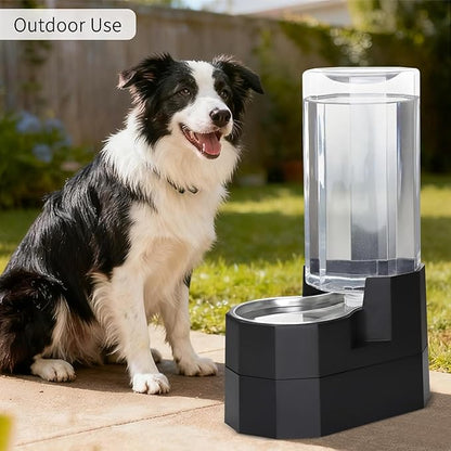 Sfozstra Elevated Dog Water Dispenser: 9L Gravity Auto Refill -Senior & Joint-Friendly Comfort Height - Leak-Proof - Stainless Steel Bowl -for Large Dogs -Multi-Pet Homes -Kitchen/Living Room/Garage