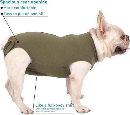 Dog Surgery Recovery Suit - After Spay, Abdominal Wounds Post Surgical Recovery, Anti Licking Breathable Dog Onesies for Small, Medium & Large Pet, Alternative Bandages Cone E-Collar