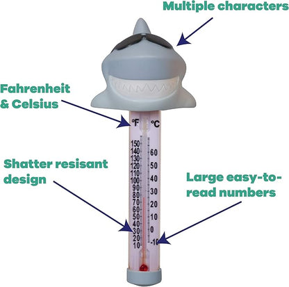 GAME 2700 Shark Spa and Pool Thermometer, Shatter-Resistant Casing Tether Included, Fahrenheit and Celsius, 9-in height x 3-1/2-in diameter