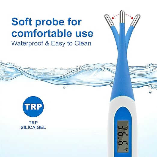 Digital Thermometer for Adults & Kids, Cartoon Design Oral Thermometer for Babies, Accurate Body Temperature Reading in 60 Seconds,with Fever Alert Sound Feature - 3 Pack