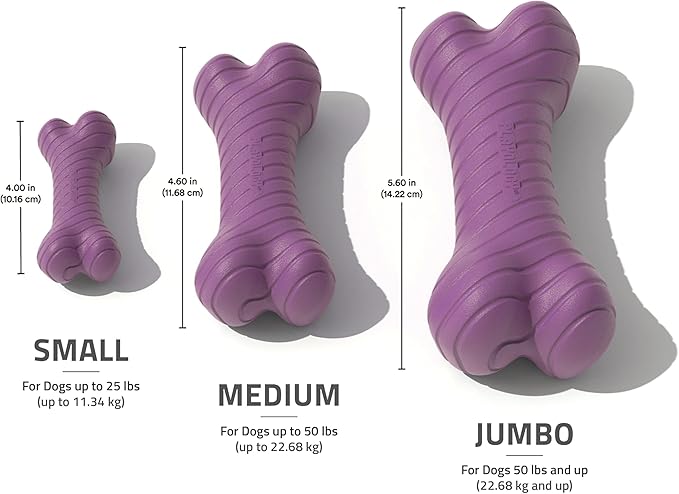 Playology Dog Toys | Dual Layer Bone Durable Chew Toy Bone for Dogs | Medium Bacon Scented Toy - Easy to Clean and Made from Non Toxic Materials