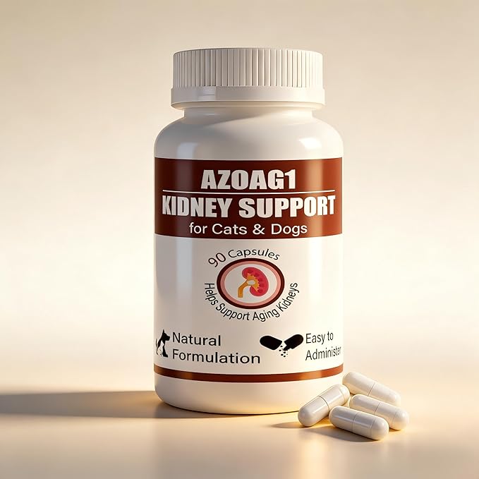 Herbal Kidney Support for Cats & Small Dogs - 500mg Urinary Tract & Renal Health Supplement Capsules, 90Capsules - Vet-Recommended Ingredients to Support Healthy Kidney Function