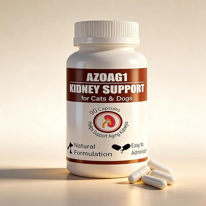 Herbal Kidney Support for Cats & Small Dogs - 500mg Urinary Tract & Renal Health Supplement Capsules, 90Capsules - Vet-Recommended Ingredients to Support Healthy Kidney Function