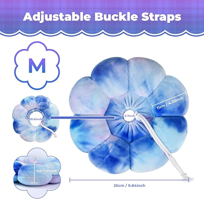 Adjustable Dog Cone Collar, Soft Dog Elizabethan Collar Recovery E Collar After Surgery, Recovery E-Collar for Kittens/Puppies and Cats Recovery (Purple Blue, M)