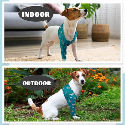 ROZKITCH Dog Leg Protector for Front Right Left Leg, Pet Prevent Licking Wound Elbow Knee Protector, Dog Recovery Suit Cone Collar Alternative for Sprain ACL CCL Arthritis Joint Care Zebra XXS