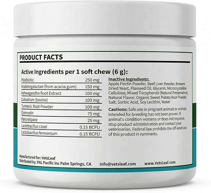 Allergy Relief Dog Chews – Quercetin, Turmeric, Ashwagandha, Probiotics & Colostrum – Seasonal Allergy, Immune & Digestive Support – for Itchy Skin & Hot Spots – All Breeds & Sizes