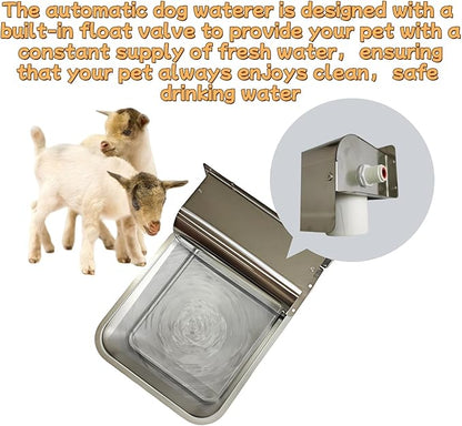 Automatic Water Dispenser for Dogs Large, Outdoor Dog Water Dispenser, 304 Stainless Steel Auto Filling Dog Water Bowl, Suitable for Horses, Chickens, Dogs, Livestock, Easy to Clean