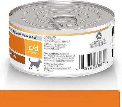 Hill's Prescription Diet c/d Multicare Urinary Care Wet Dog Food, Chicken & Vegetable Stew, 5.5 oz. Cans, 24-Pack