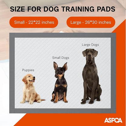 ASPCA - Scented Puppy Pads Extra Absorbent Dog Training Pads for Cats & Dogs Leak-Proof Layers Odor Control & Quick-Dry Non-Slip & Tear-Resistant Travel Friendly Pack of 50 Size 22" x22'