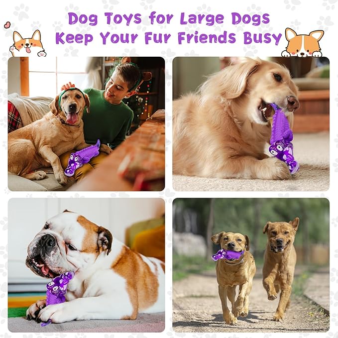 Fuufome Dog Chew Toys for Aggressive Chewers, Indestructible Tough Interactive Dog Toys for Small Medium Large Breed-Puppy Teeth Chew Toy to Keep Them Busy