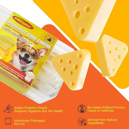 Yak Cheese Dog Chews with Probiotic - 15 Count Natural Cheese Training Rewards for Small, Medium & Large Dogs,High Protein Digestive Health & Skin Coat Support（4.2 oz / 120g）