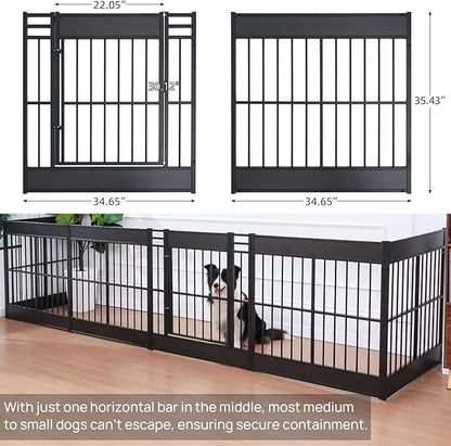 Dog Playpen, 35.4" Height Dog Pen Indoor, Heavy Duty, Safe and Sturdy, Furniture Style Puppy Pen (12 Panels (35.4" High), Black)