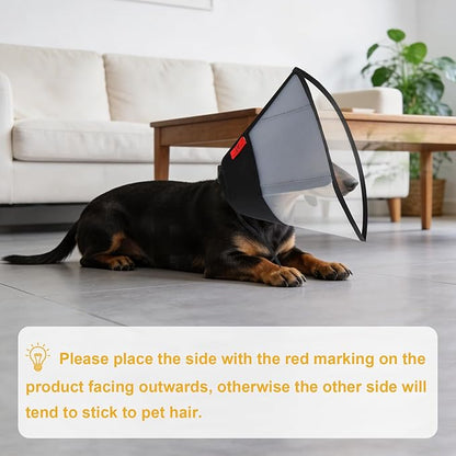 Plastic Dog Recovery Cone Collar, Soft Comfortable Breathable Post-Surgery Pet Cone, Escape-Proof & Easy Clean, Prevents Licking Wounds, Waterproof & Adjustable M (Neck 12.2"-14.9")