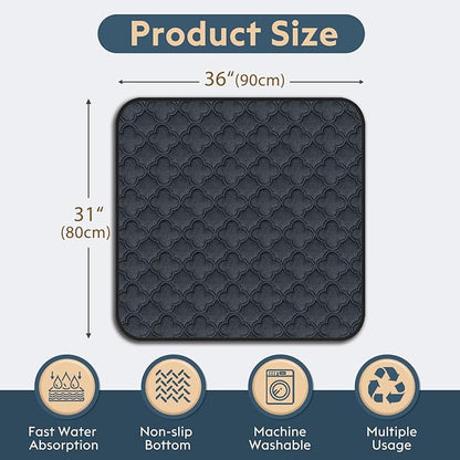 FunFurry Washable Puppy Pads - 2 Pack Reusable, Waterproof Training Pads, Guinea Pig Cage Liner with Non-Slip Backing (Dark Grey, 31" X 36")