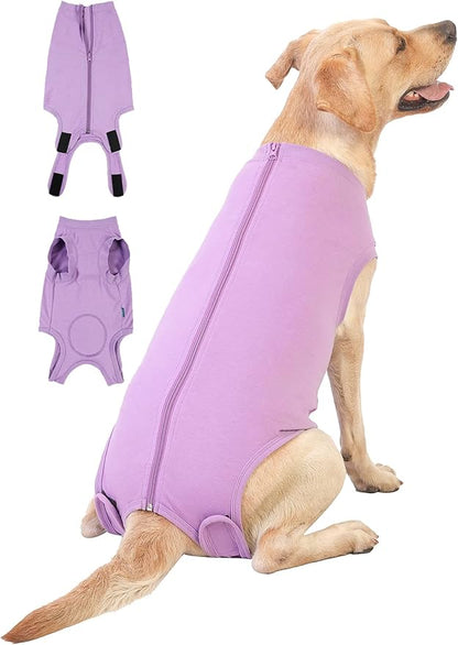 Dog Surgery Recovery Suit - After Spay, Abdominal Wounds Post Surgical Recovery, Anti Licking Breathable Dog Onesies for Small, Medium & Large Pet, Alternative Bandages Cone E-Collar