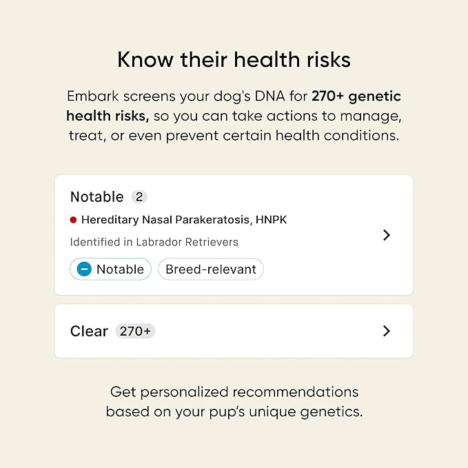 Embark Breed & Health Kit - Dog DNA Testing Kit - Discover Breed, Ancestry, Relative Finder, Genetic Health, Traits, Allergy Risk Scores (Pack of 2)