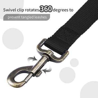 HIKISS Long Dog Leash Obedience Recall Training Agility Lead with Thickening Material for Large Dog - 15ft 20ft 30ft 50ft 100ft Training Leash(Black 100ft)