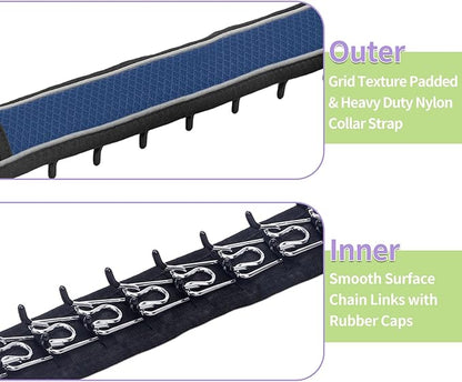 Martingale No Pull Dog Collar for Large Medium Dogs Training Walking, Heavy Duty Nylon Reflective Adjustable Anti Pull Slip Collar with Buckle L Dark Blue