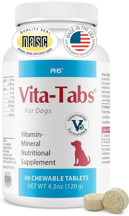 for Dogs Multivitamin & Mineral Supplement, Veterinarian Recommended Vitamin-Mineral Nutritional Support, Daily Chewable Tablets for Skin Coat Energy & Overall Wellness, 60 Chewable Tablets (4.2 oz)