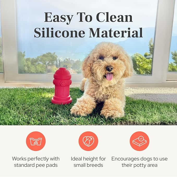 Small Dog Fire Hydrant 4x7 Silicone Soft Potty Training Aid for Small Breeds Under 10lbs Toy Breeds Indoor Outdoor Training Red