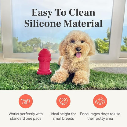 Small Dog Fire Hydrant 4x7 Silicone Soft Potty Training Aid for Small Breeds Under 10lbs Toy Breeds Indoor Outdoor Training Red