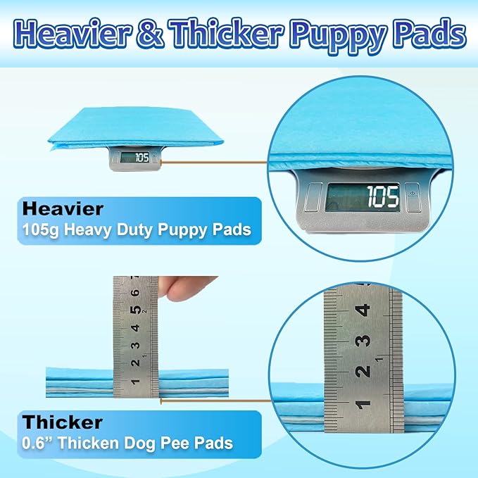 Puppy Pads Extra Large 30"x36", 40 Count Thicken XLarge Puppy Pee Pads for Dogs Super Absorbent, Leak-Proof Disposable Pet Training Pad, Potty Piddle Mats for Puppies, Cats, Doggies, Blue