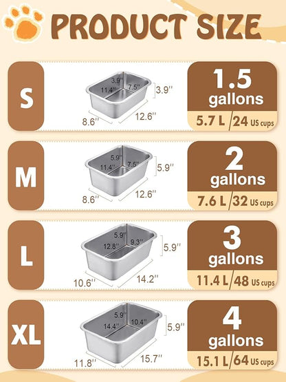1.5 Gallons Large Dog Bowls - Food Grade Stainless Steel Dog Water and Food Bowl No Spilling, High Capacity for Medium Large Breed Dogs Indoor Outdoor