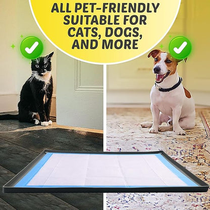 TidyFriend 2 Pk Pee Pad Holder Tray for 28” x 23” Pee Pads with Corner Lock Holes, Raised Edges, Non-Spill, Easy to Clean Silicone Dog Potty Tray Holder, for Indoor Floor Protection (Grey)