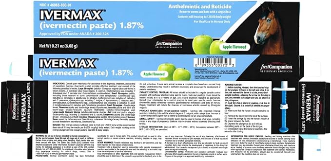 Ivermax Apple Flavored Ivermectin Equine Paste Dewormer - 2 Pack