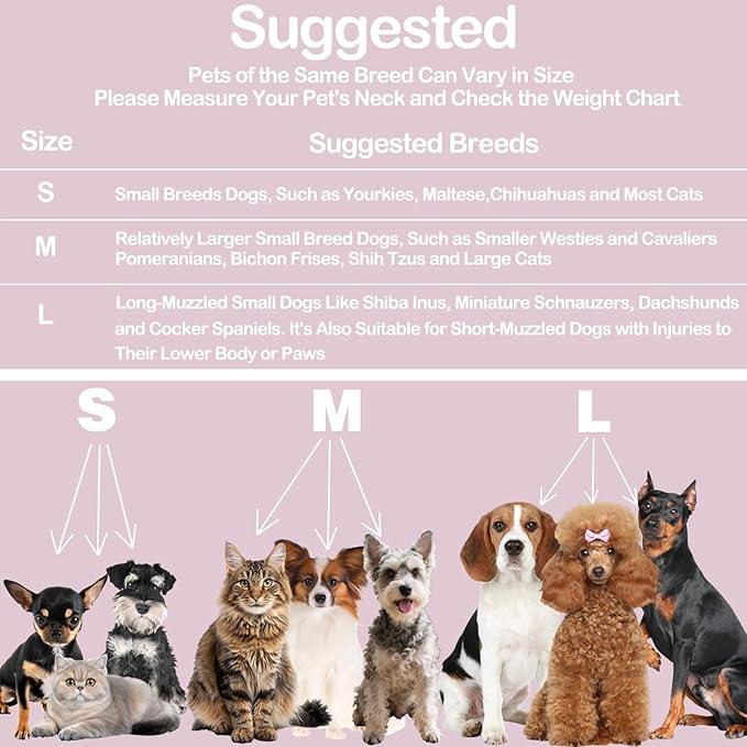 Dog Cone Collar After Surgery, Adjustable Soft Recovery Cone for Small Dogs to Stop Licking, Comfortable Pets Collar for Dogs Anti-Bite Lick Protective Wound