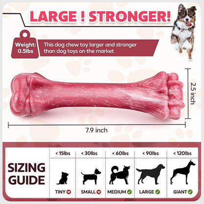 Dog Toys for Aggressive Chewers, Indestructible Dog Bones for Aggressive Chewers, Tough Dog Chew Toy for Heavy Duty Dogs, Big Dog Teething Toys with Durable Nylon for Large/Medium Breed Puppies