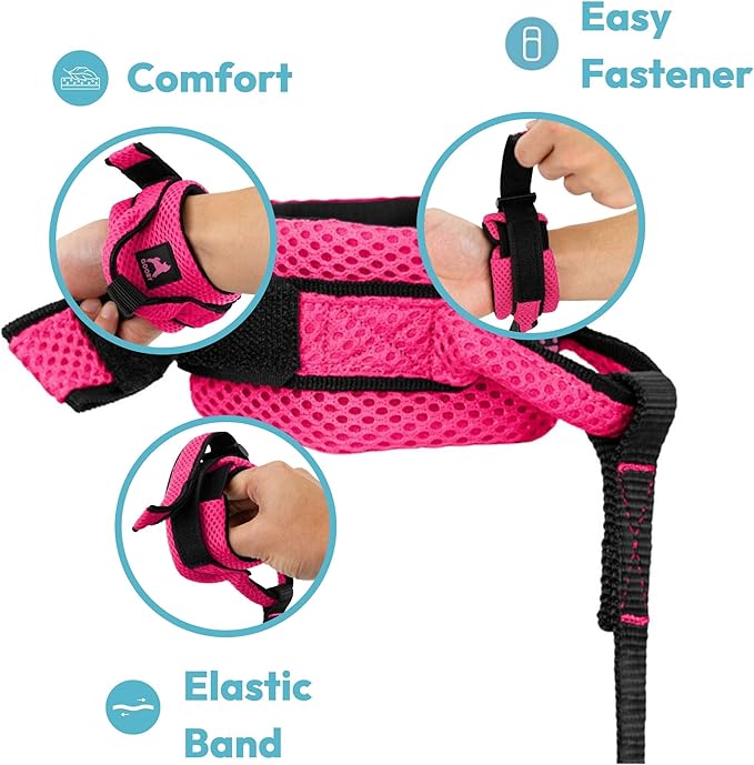 Gooby Soft Mesh Wrist Band Surfer Leash - Brown, 6 FT - Comfortable Hands Free Leash with Elastic Band for Small, Medium and Large Dogs