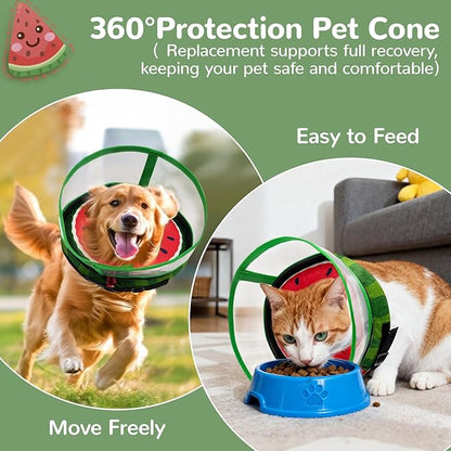 Inflatable Dog Cone Collar with Anti-Licking Clear Shield, Adjustable Elizabethan Collar, Soft Recovery Collar for Dogs, Dog Cones Alternatives for Large Medium Small Dogs & Cats