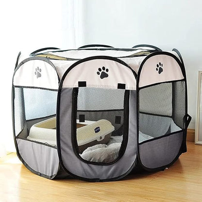 SENCONE Portable Pet Playpen, Dog Playpen Foldable Pet Exercise Pen Tents Cat House Playground for Puppy Kitten Indoor Outdoor Travel Camping Use