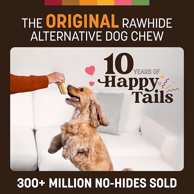 Earth Animal No Hide Chews - Long Lasting Rawhide Free Small Dog Chews Rolls, Chicken - 2 Count