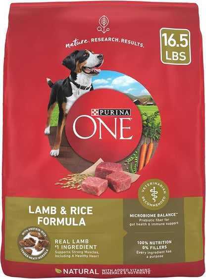 Purina ONE Dry Dog Food Lamb and Rice Formula - 16.5 lb. Bag
