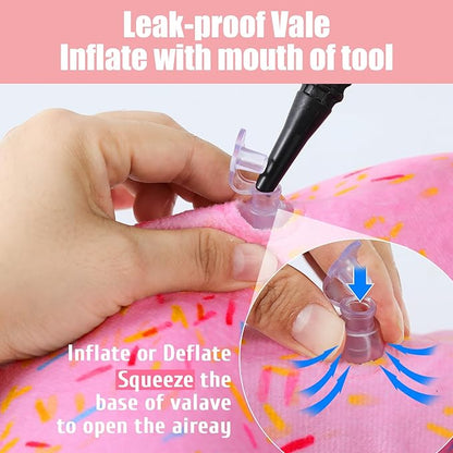 2-in-1 Soft Inflatable Dog Cone Collar Alternative with Enhanced Anti-Licking Guard Shield, Dog Donut Collar After Surgery, Adjustable Recovery Cones for Medium Small Dogs and Cats (Donut Pink, S)